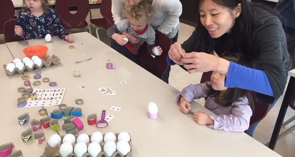 What Fun! Golden Egg Hunt, Egg Painting and Creative Easter Crafts and Games at our Itsy Bitsy Tots Playgroup!