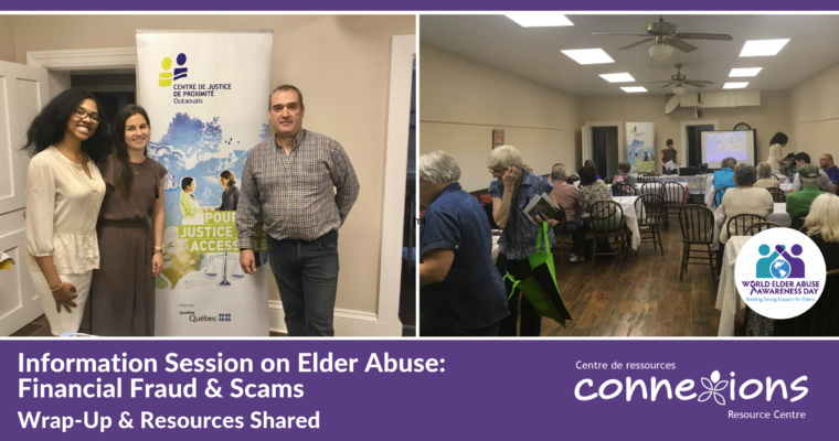 Information Session on Elder Abuse: Financial Fraud & Scams – Wrap-Up & Resources Shared