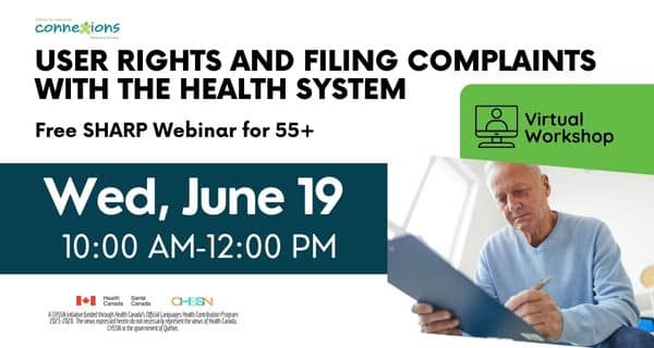 User Rights and Filling Complaints with the Health System, SHARP webinar for the 55+ community