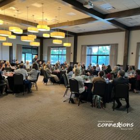 Community members and partners fill the room at the Connexions 2024 AGM